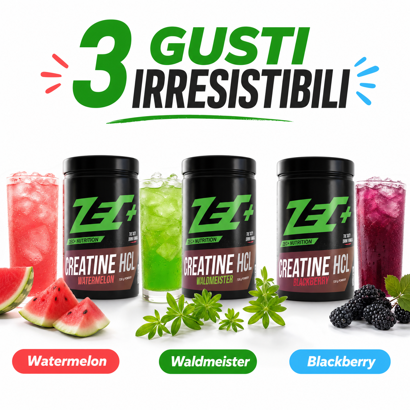 ZEC+ CREATINA HCL 720g — infografica 2