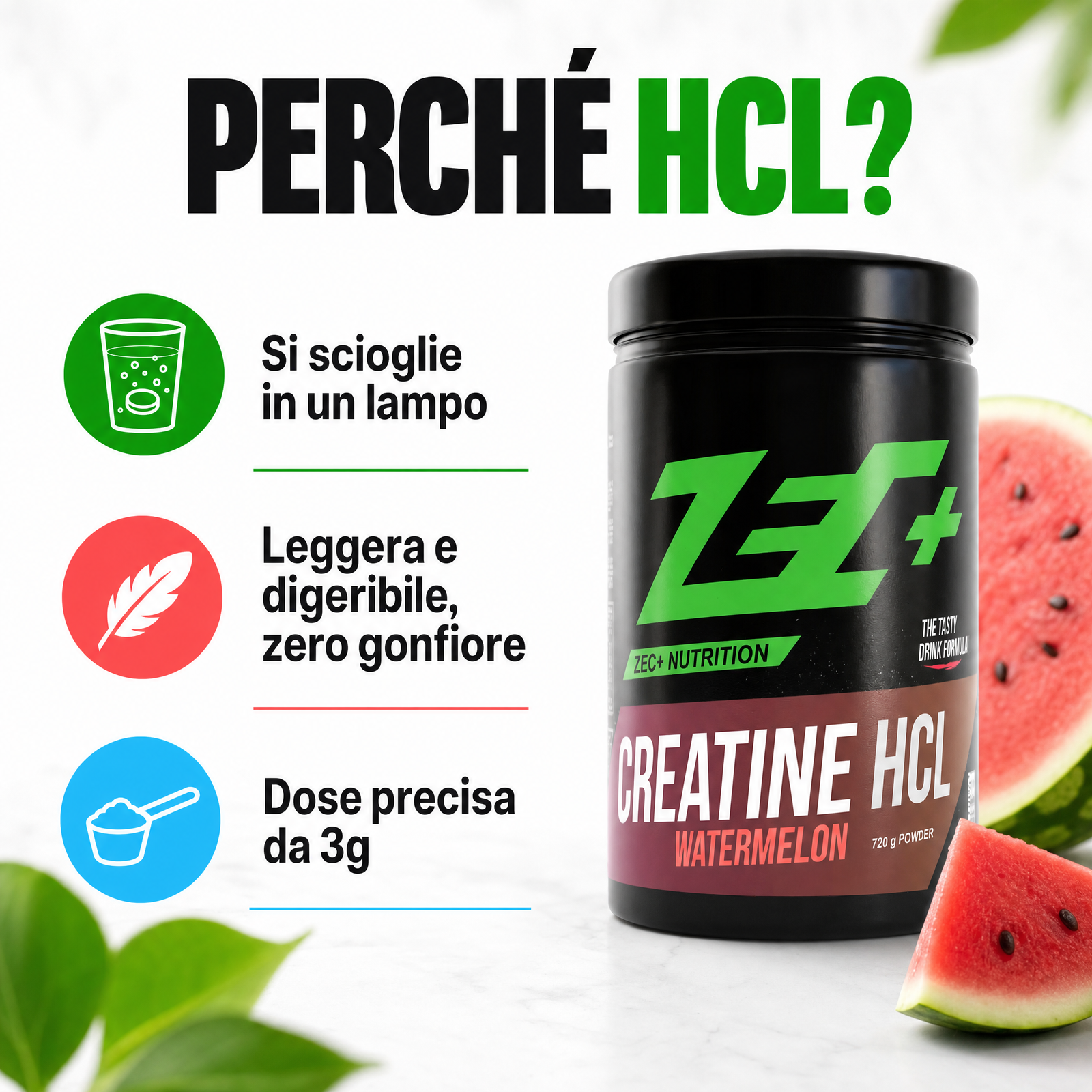 ZEC+ CREATINA HCL 720g — infografica 4