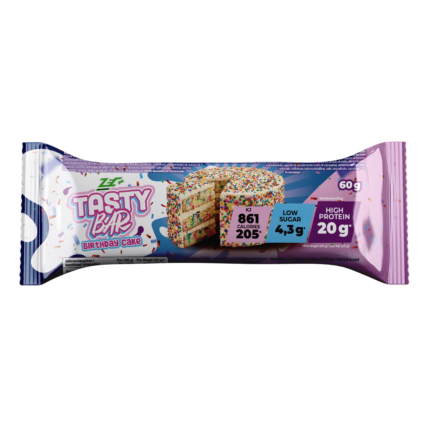 ZEC+ TASTY BAR Edición Limitada Pastel de Cumpleaños, 60g 