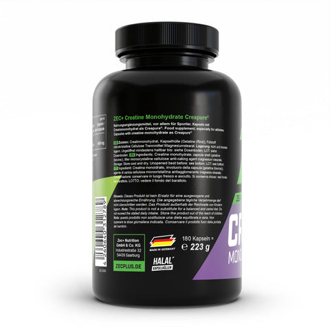 ZEC+ CREATINA MONOHIDRATO CREAPURA 180 cápsulas 