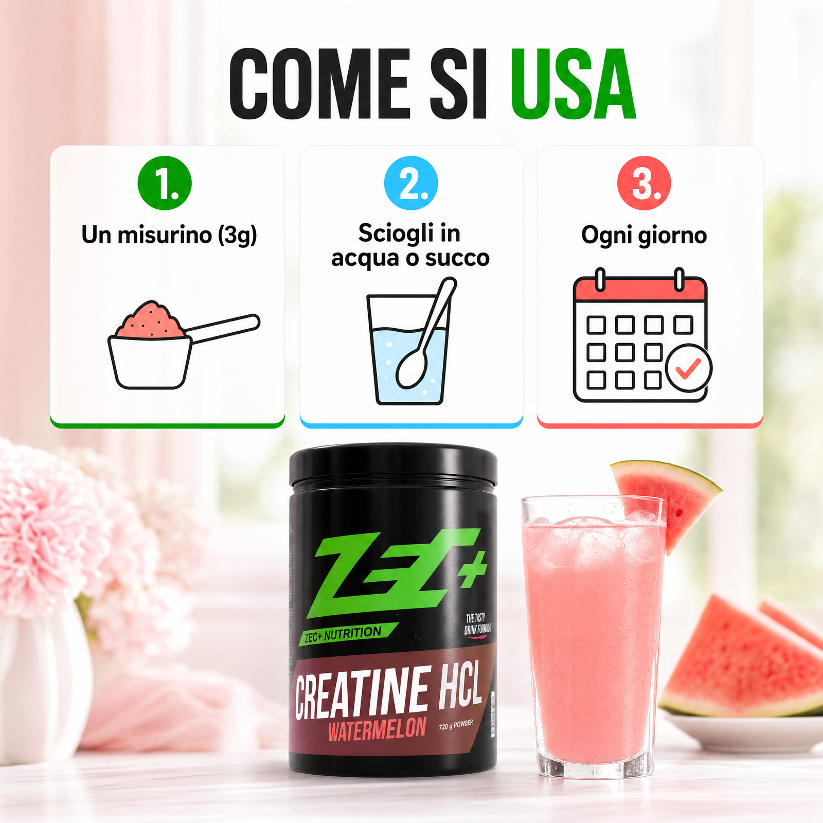 ZEC+ CREATINA HCL 720g — infografica 5