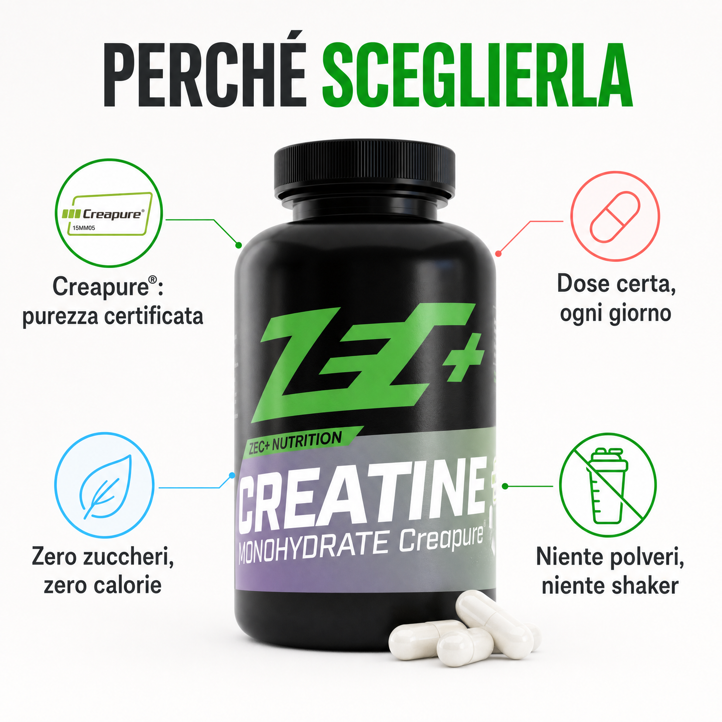 Perché scegliere la creatina Creapure in capsule