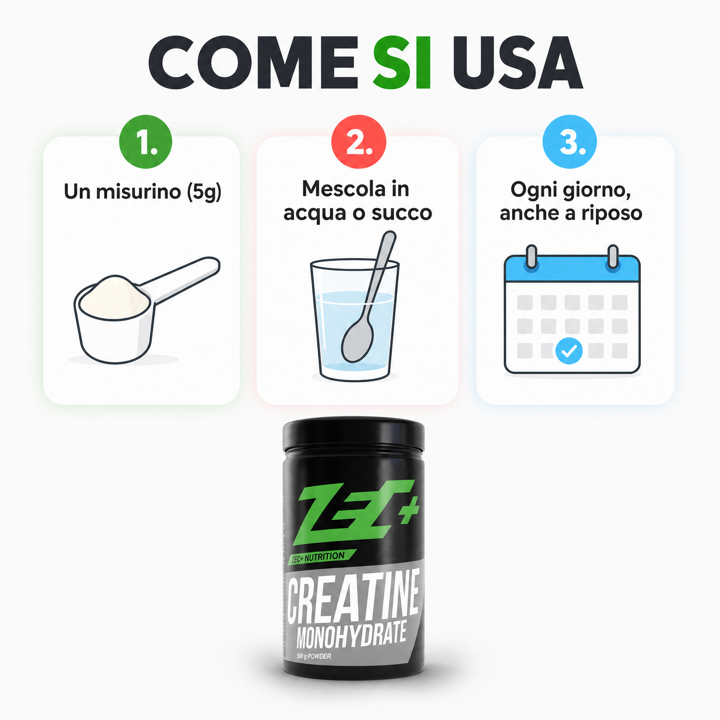 Come si usa la creatina monoidrato