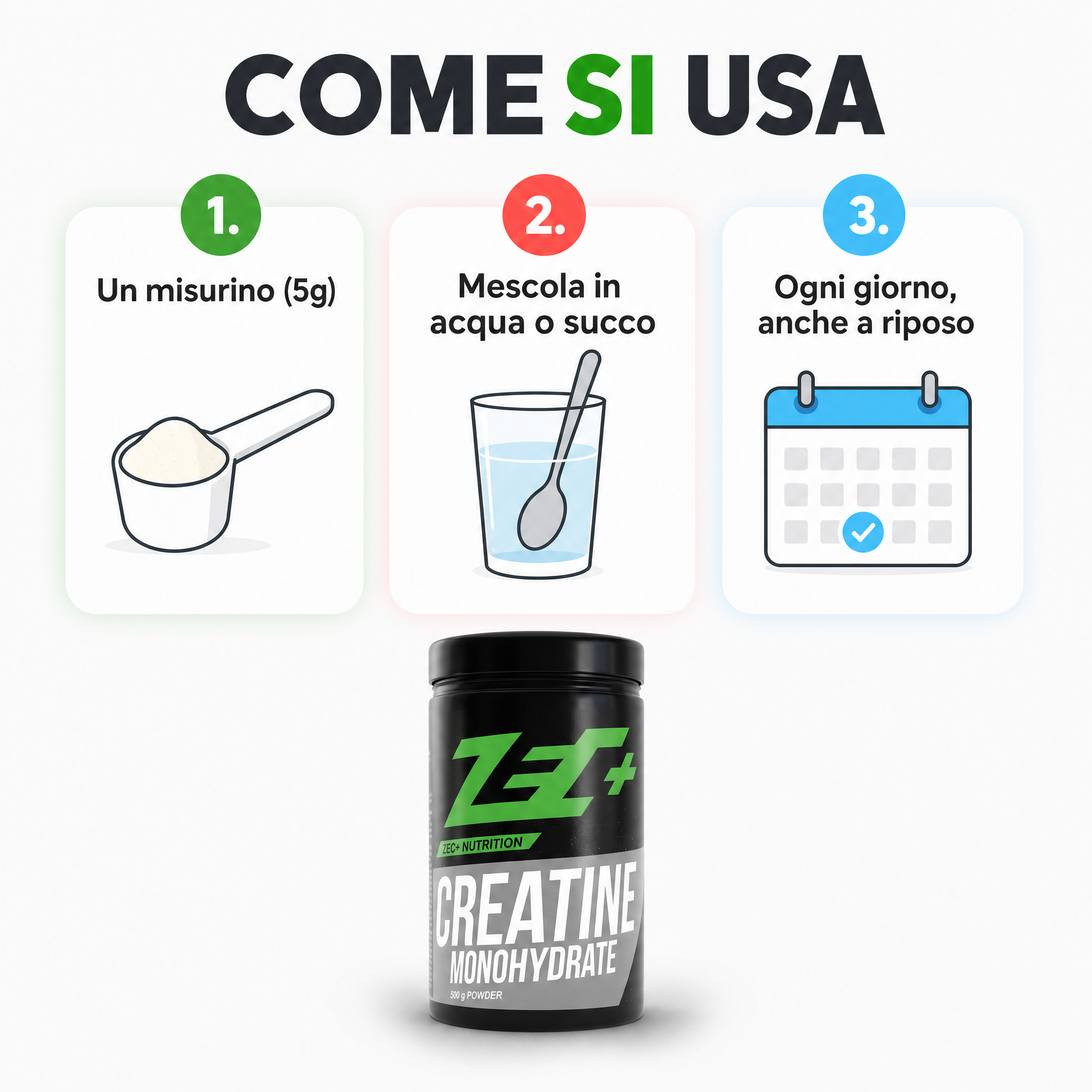 Come si usa la creatina monoidrato