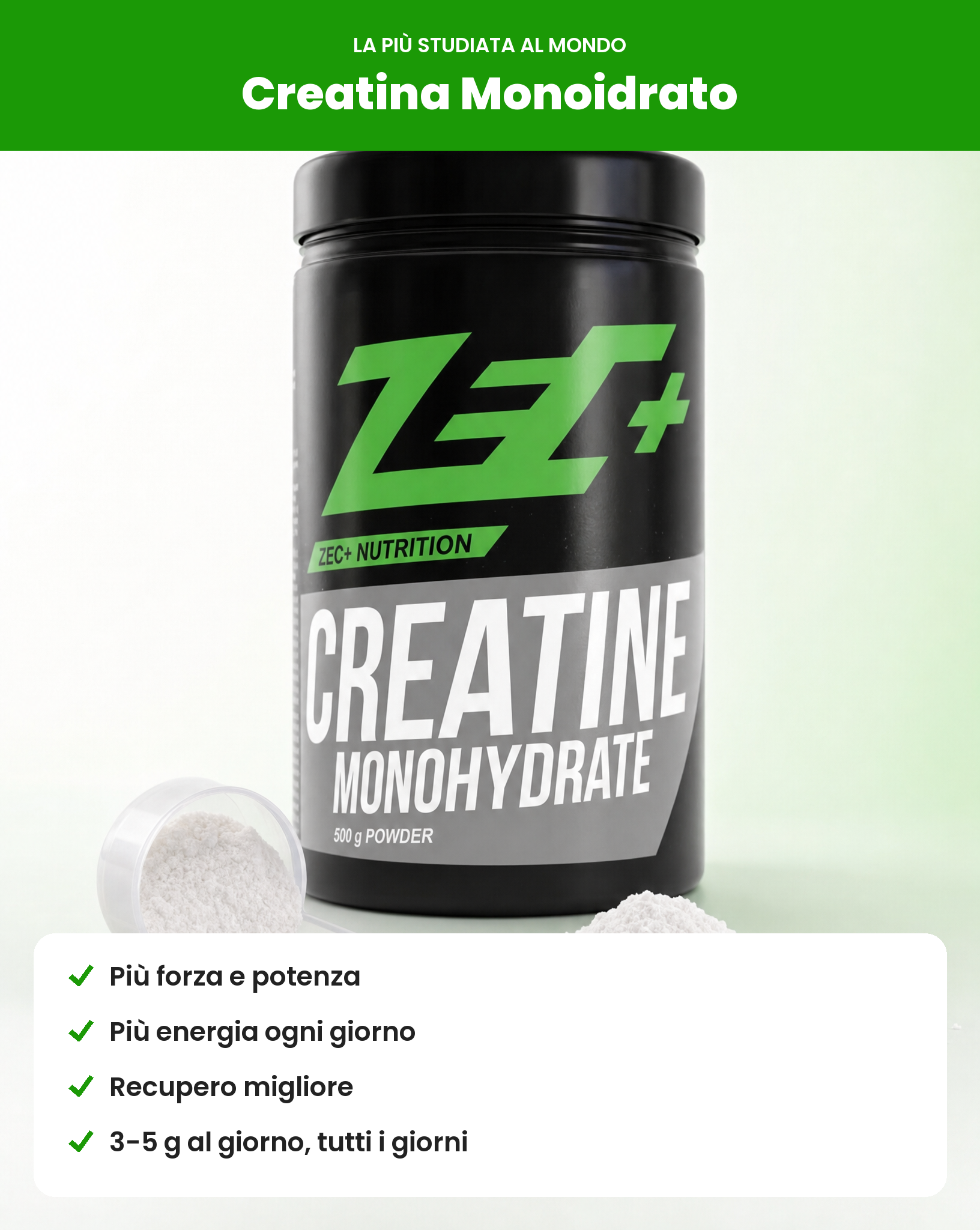 Creatina Monoidrato: forza, energia, recupero