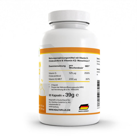 HEALTH+ VITAMINA D3 & K2 90 capsule